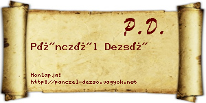 Pánczél Dezső névjegykártya